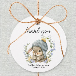 Simple Bunny Rabbit Baby Shower Favor Tag Geschenkanhänger