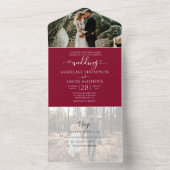 Simple Burgundy 2 Foto UAWG Wedding All In One Einladung (Innen Boden)