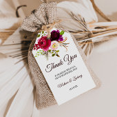 Simple Burgundy Floral Vielen Dank Geschenkanhänger