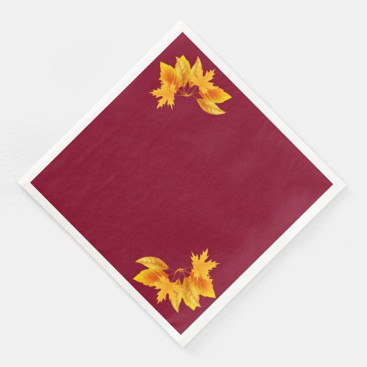 Simple Burgundy Gold Greeneration Herbstfeier Serviette (Ecke)
