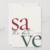 Simple Burgundy Hunter Green Foto Save the Date (Vorderseite)