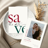 Simple Burgundy Hunter Green Foto Save the Date