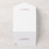 Simple Burgundy Monogram Elegant Wedding All In One Einladung (Außenbereich)