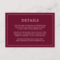 Simple Burgundy Monogram Elegant Wedding