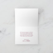 Simple Burgundy Monogram Elegant Wedding Dankeskarte (Innenseite)