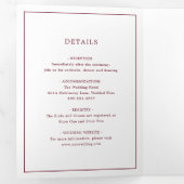 Simple Burgundy Monogram Elegant Wedding Dreifach Gefaltete Einladung (Innen Erste Seite)
