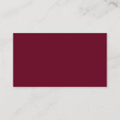 Simple Burgundy Monogram Elegant Wedding Platzkarte (Rückseite)