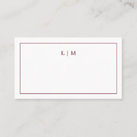 Simple Burgundy Monogram Elegant Wedding