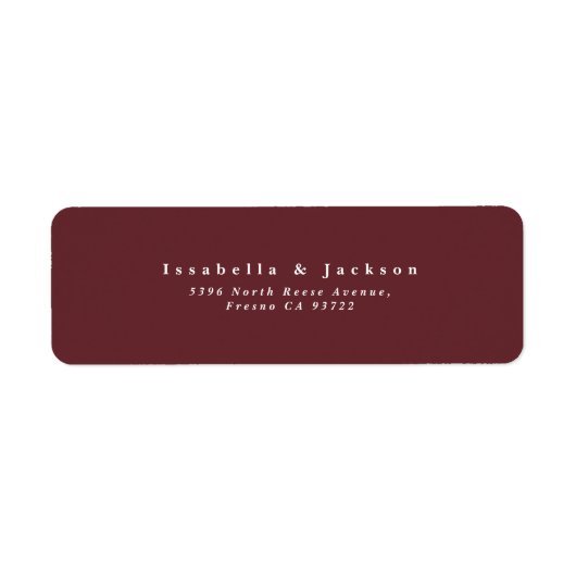 Simple Burgundy Wedding Rücksendeadresse (Vorne)