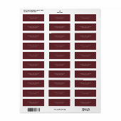 Simple Burgundy Wedding Rücksendeadresse (Vorne)