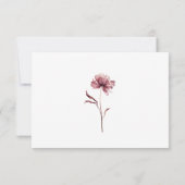 Simple Burgundy Wild Blume Floral Wedding RSVP Karte (Rückseite)