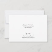 Simple Business Customer Appreciation Black white Dankeskarte (Rückseite)