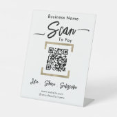 Simple Business Guest Scan to Pay Pedestal Sign Sockelschild (Vorderseite)