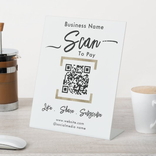 Simple Business Guest Scan to Pay Pedestal Sign Sockelschild (In SItu)