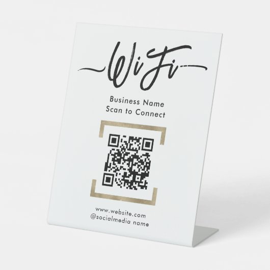 Simple Business Guest Wifi Pedestal Sign Sockelschild (Vorderseite)