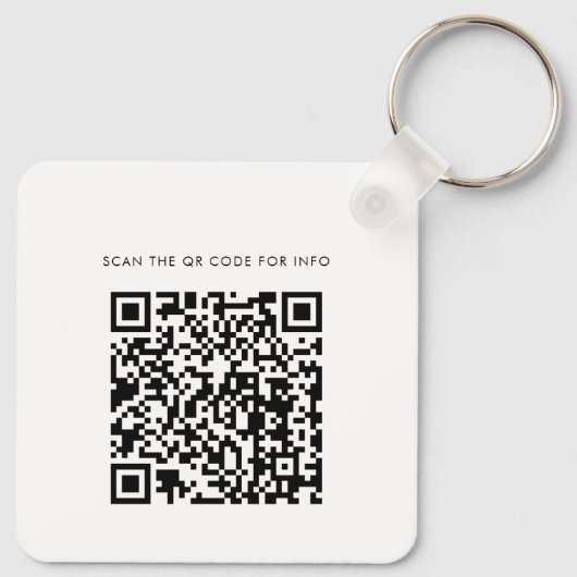 Simple Business Logo and QR Code Custom Schlüsselanhänger (Rückseite)