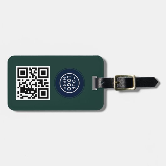 Simple Business Logo and QR Code Promotional Gepäckanhänger (Vorderseite horizontal)