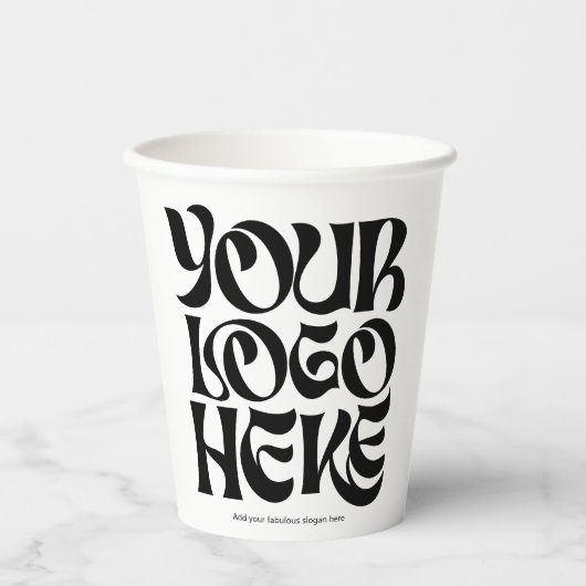 Simple Business Logo and Text Cool Pappbecher (Vorderseite)