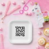 Simple Business Logo and Text Party Pappteller (Party)