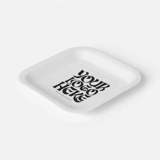 Simple Business Logo and Text Party Pappteller (Gewinkelt)