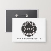 Simple Business Logo and Website Custom Button (Vorderseite/Rückseite)