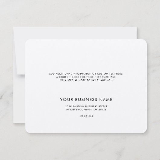 Simple Business Logo and Website Customers Dankeskarte (Rückseite)