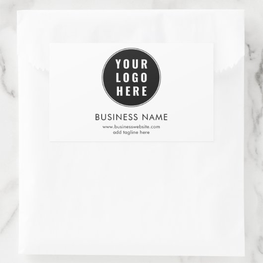 Simple Business Logo and Website Promotional Rechteckiger Aufkleber (Tasche)