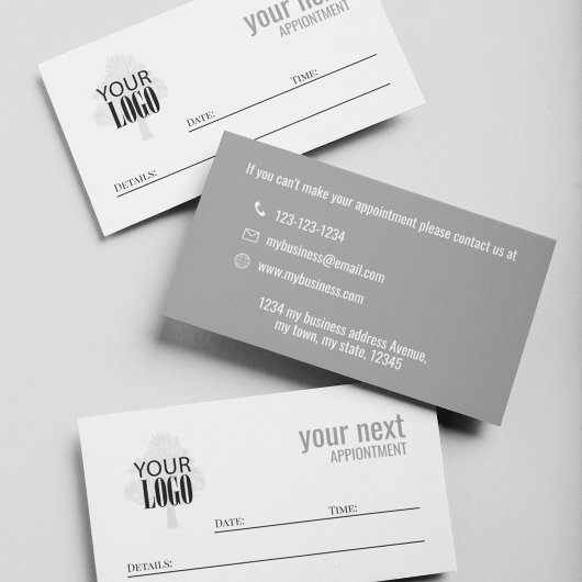 Simple Business Logo Appointment Card  Terminkarte