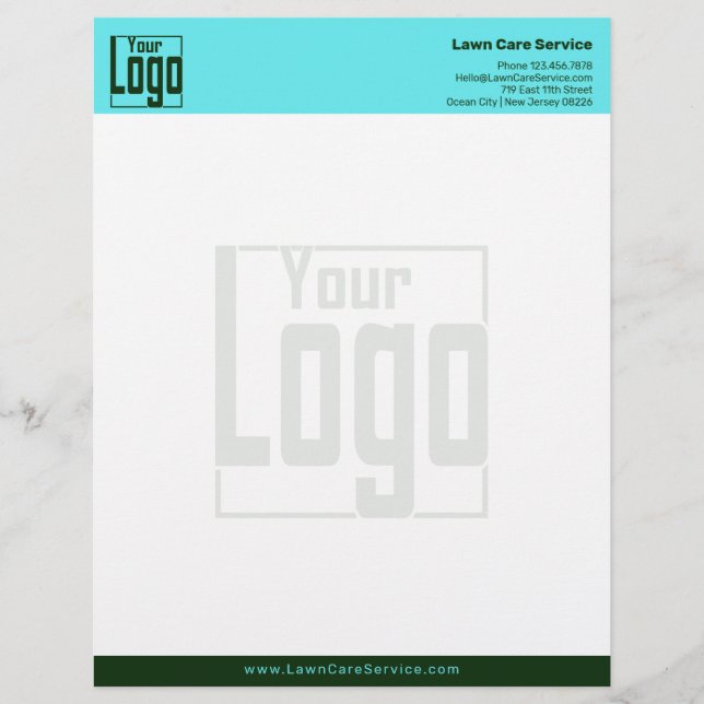 Simple Business Logo Blue & Dark Green Briefbogen (Vorderseite)