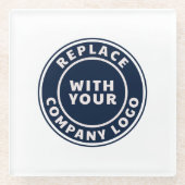 Simple Business Logo Corporate Employees Custom Glasuntersetzer (Vorderseite)