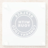 Simple Business Logo Corporate Employees Custom Glasuntersetzer (Rückseite)