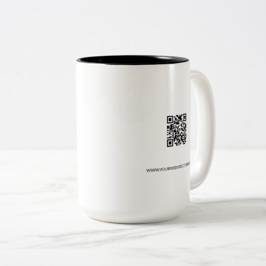 Simple Business Logo Custom QR Zweifarbige Tasse (VorderseiteRechts)