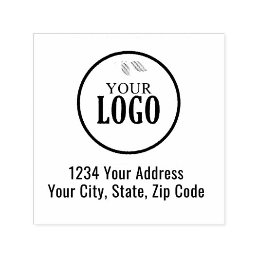 Simple Business Logo Custom Return Address Permastempel (Design)