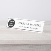 Simple Business Logo Employees Custom Schreibtischnamensplakette (Vorderseite )