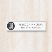 Simple Business Logo Employees Modern Custom Türschild (Vorderseite )