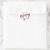 Simple Business Logo Happy Holidays Script Runder Aufkleber (Tasche)