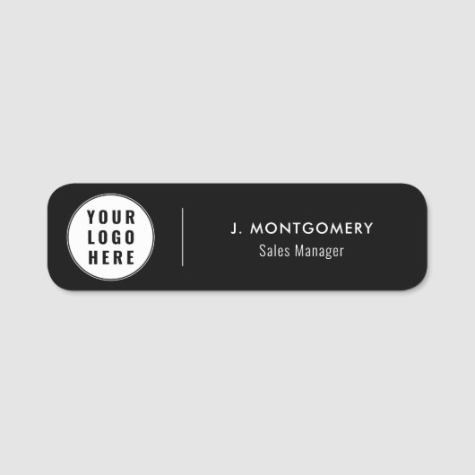 Simple Business Logo Office Employees Custom Namensschild (Vorderseite)