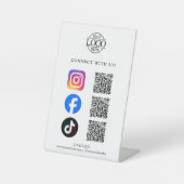 Simple Business Logo QR Code Connect With Us Sockelschild (Vorderseite)