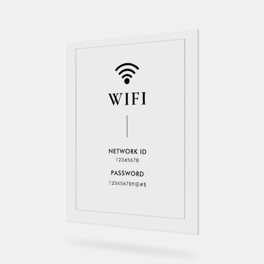 Simple Business  Wifi Password and Network  Acrylschild (Winkel)