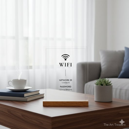 Simple Business  Wifi Password and Network  Acrylschild