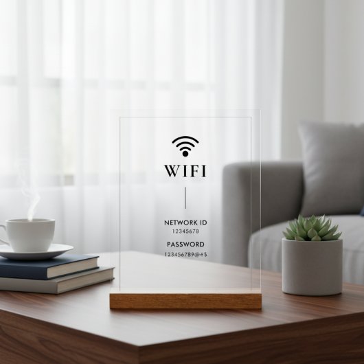 Simple Business  Wifi Password and Network  Acrylschild