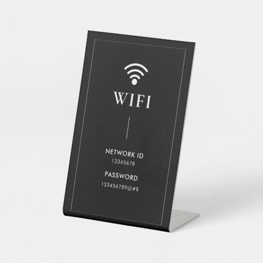 Simple Business Wifi Password and Network Sockelschild (Vorderseite)