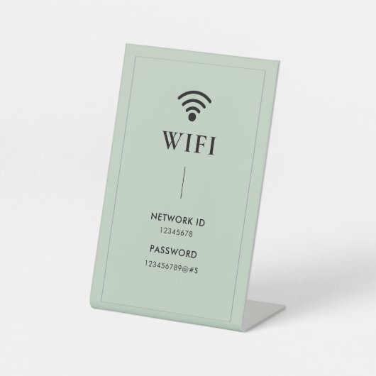 Simple Business Wifi Password and Network Sockelschild (Vorderseite)