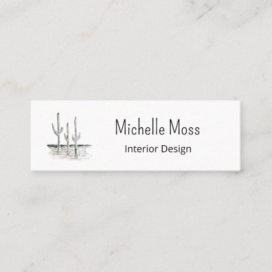 Simple Cactus QR code Interior Design  Mini Visitenkarte (Vorderseite)