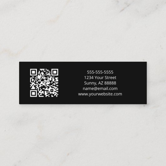 Simple Cactus QR code Interior Design Mini Visitenkarte (Rückseite)