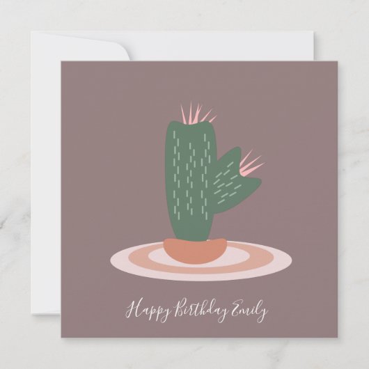 SImple Cactus Spikey Illustration Birthday (Vorderseite)