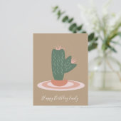 SImple Cactus Spikey Illustration Postcard Postkarte (Stehend Vorderseite)