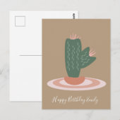 SImple Cactus Spikey Illustration Postcard Postkarte (Vorne/Hinten)