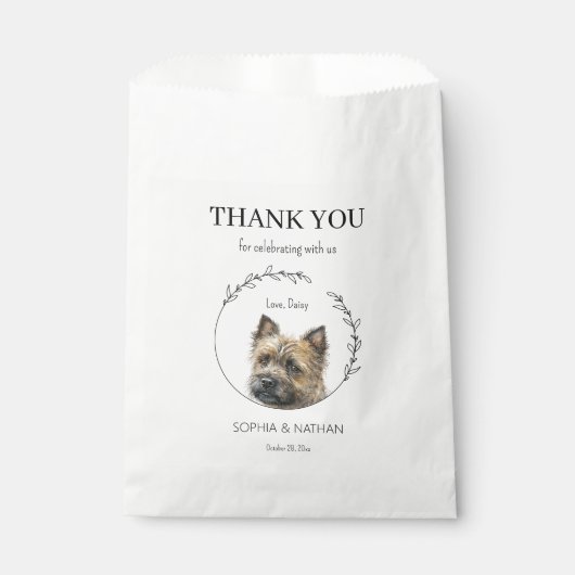 Simple Cairn Terrier Wedding Vielen Dank für Ihre Geschenktütchen (Vorderseite)