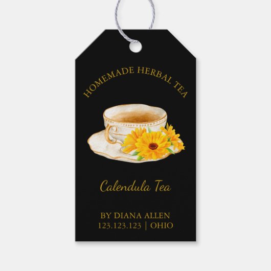 Simple Calendula Tea Hang Tag Geschenkanhänger (Vorderseite)
